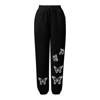 Damen Freizeithose Schmetterlingsmuster Baumwolle