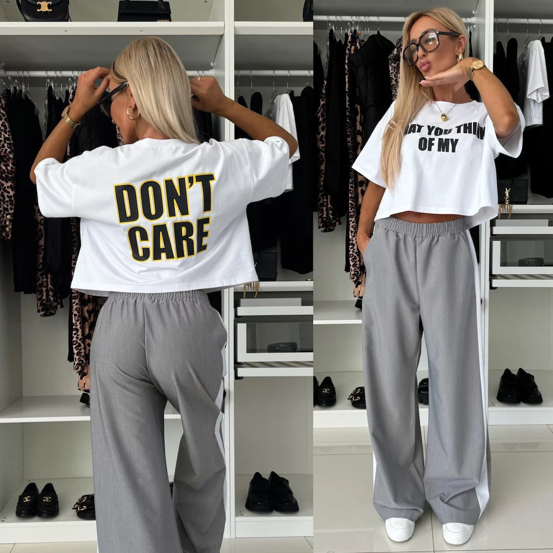 Damen Sportanzug Crop- und Jogginghose Set