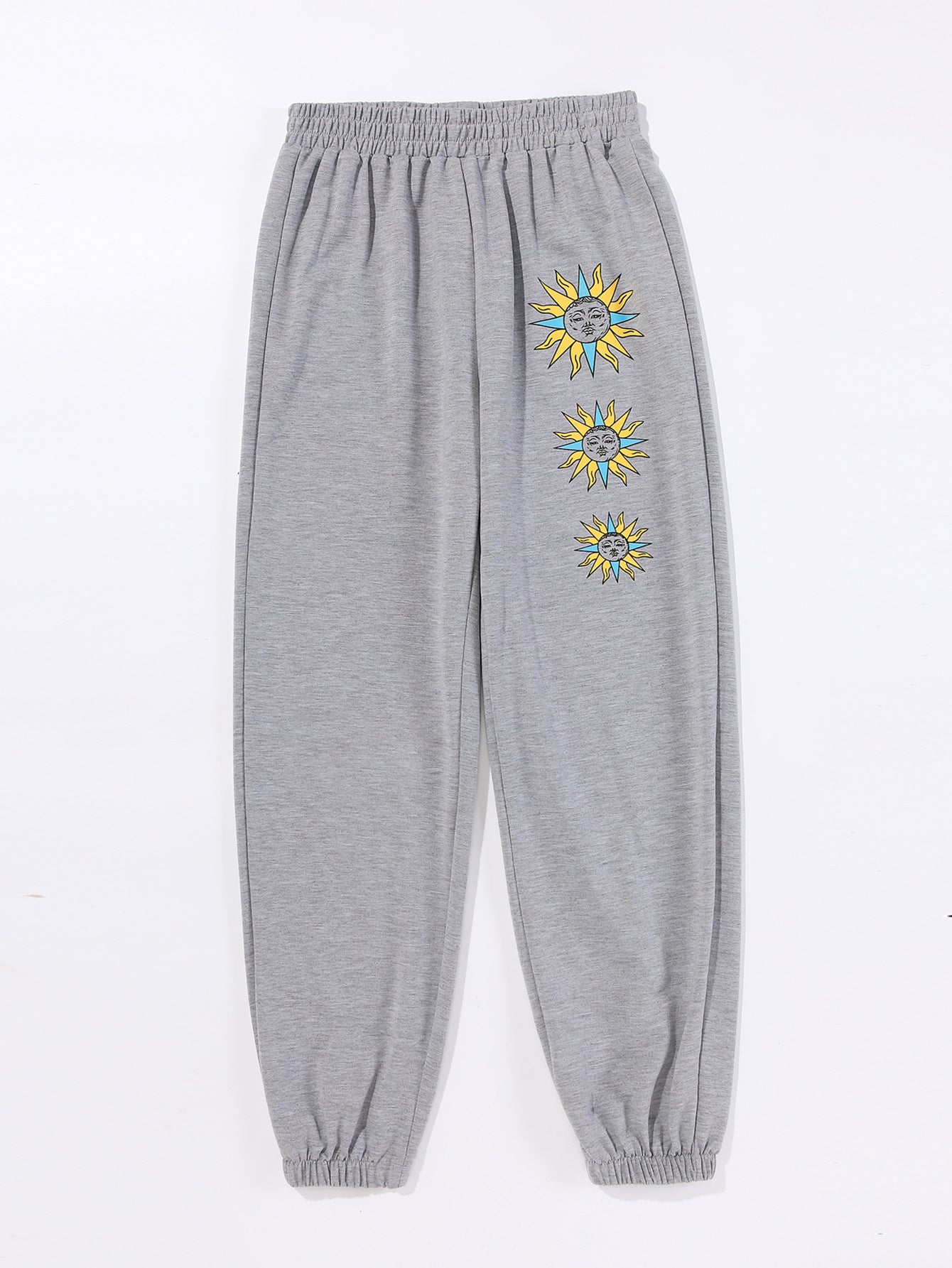 Damen Sweatpants Bequem Sonnenmotiv Norvielle