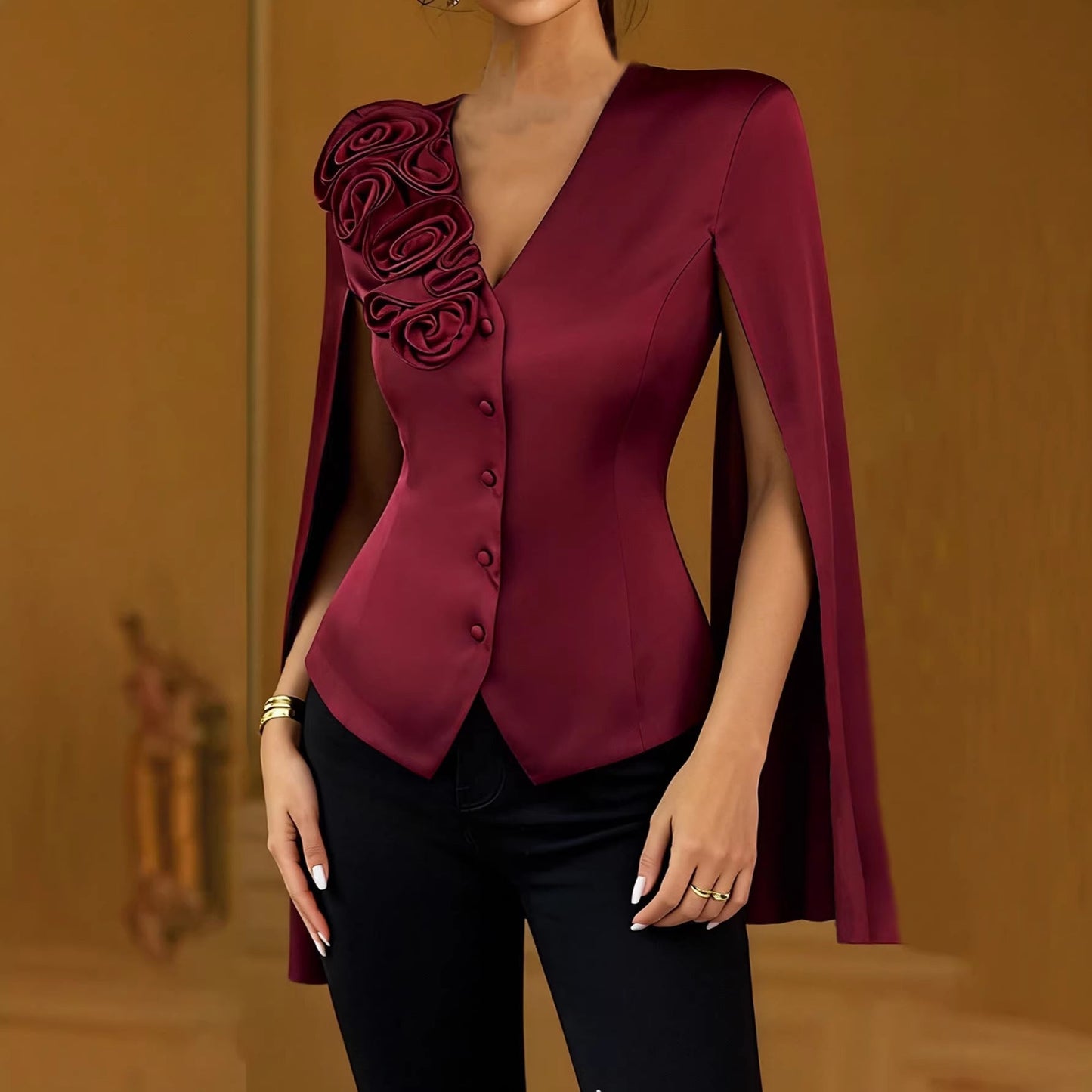 Damen Bluse Glanzstoff Norvielle