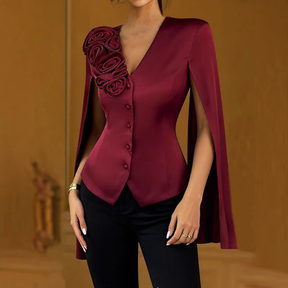 Damen Bluse Glanzstoff Norvielle