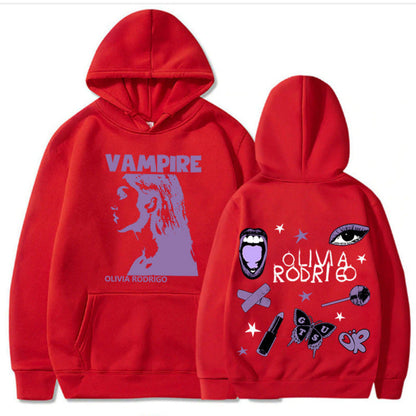 Damen Oversized Kapuzenpullover Vampir-Print