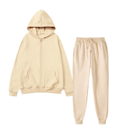 Damen Kapuzenpullover Set Bequem Reißverschluss