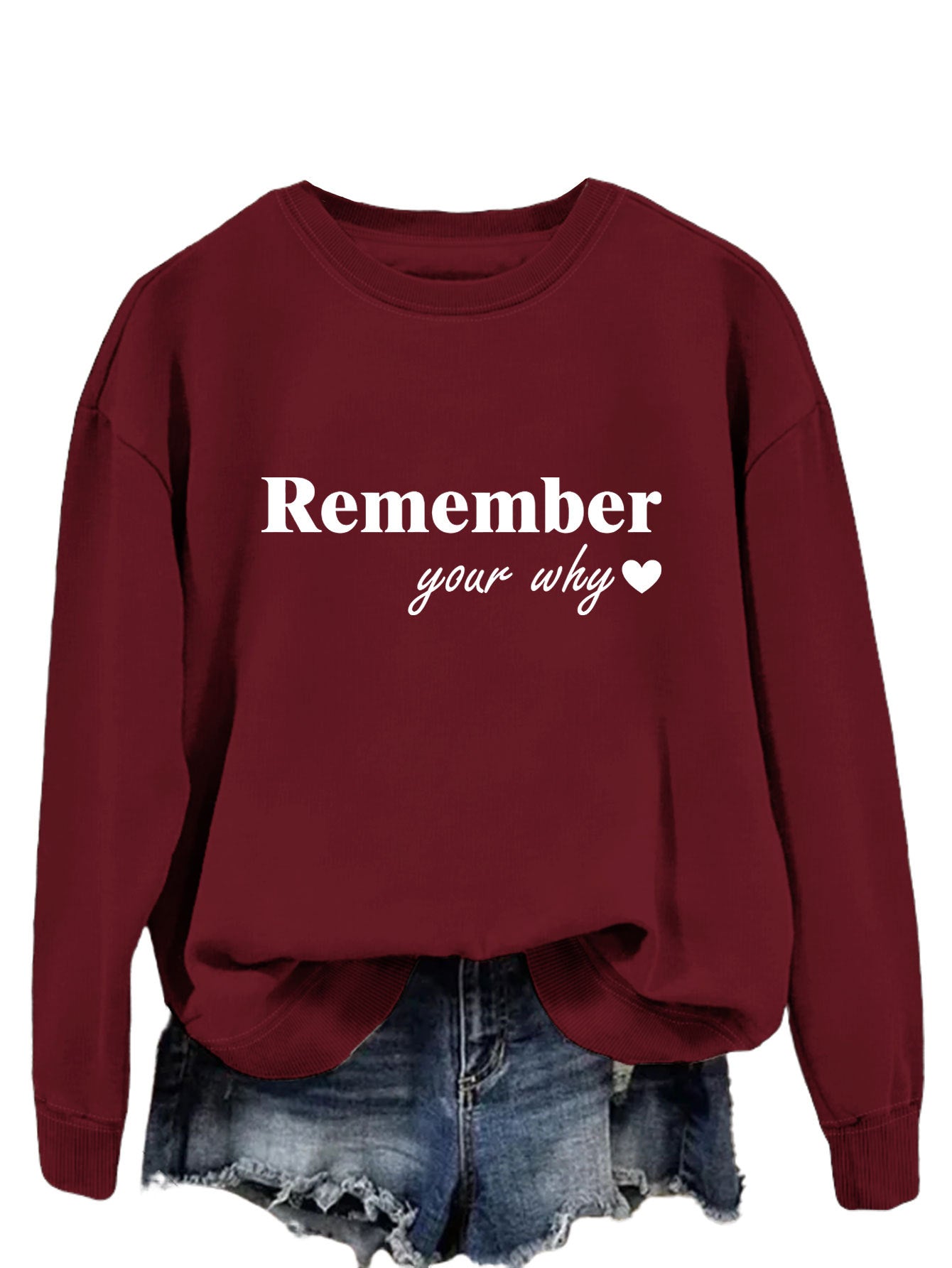 Damen Sweatshirt Lässiger Schnitt Mit Motivierendem Aufdruck Norvielle
