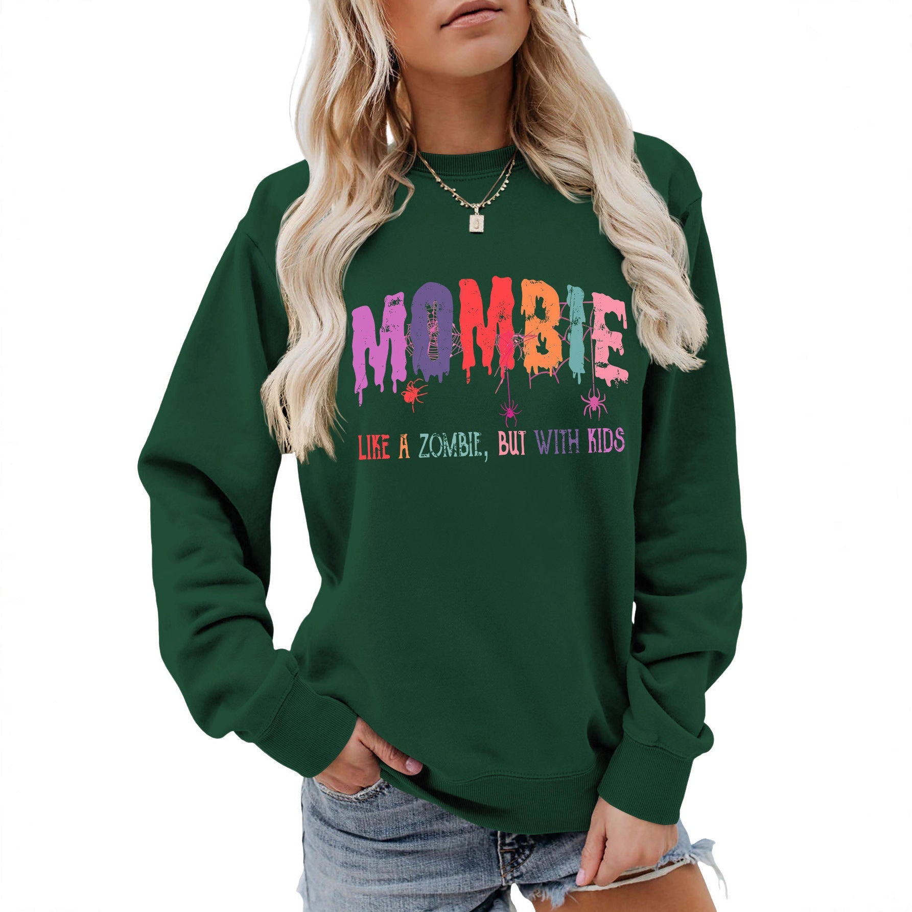 Damen Sweatshirt Zombie Motiv Norvielle - Norvielle