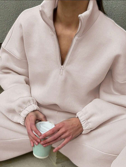 Damen Sweatpullover Halbzipper Norvielle Hochwertig