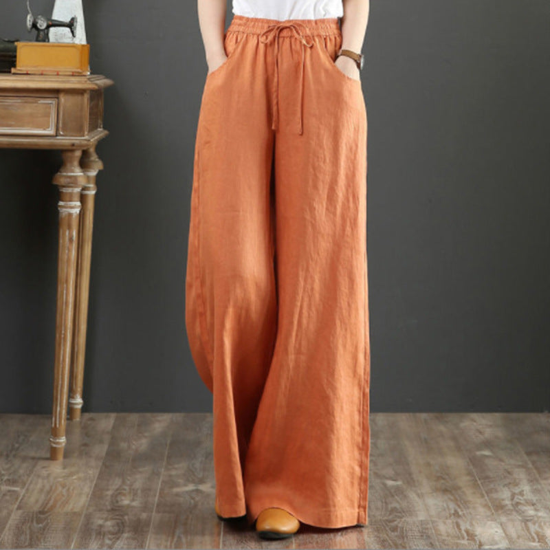 Damen Leinenhosen Weit Norvielle Beige - Norvielle