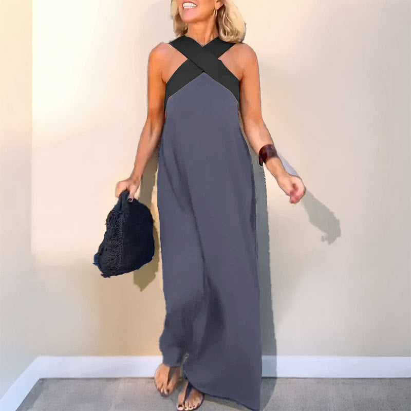 Damen Maxikleid Norvielle Feierlich Lang Schwarz - Norvielle