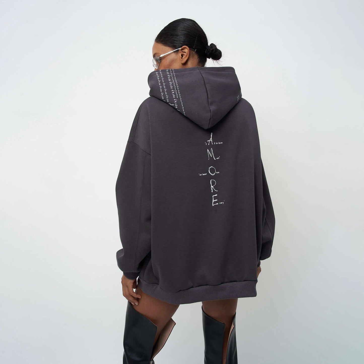 Damen Oversized Hoodie Norvielle Moderner Schriftzug