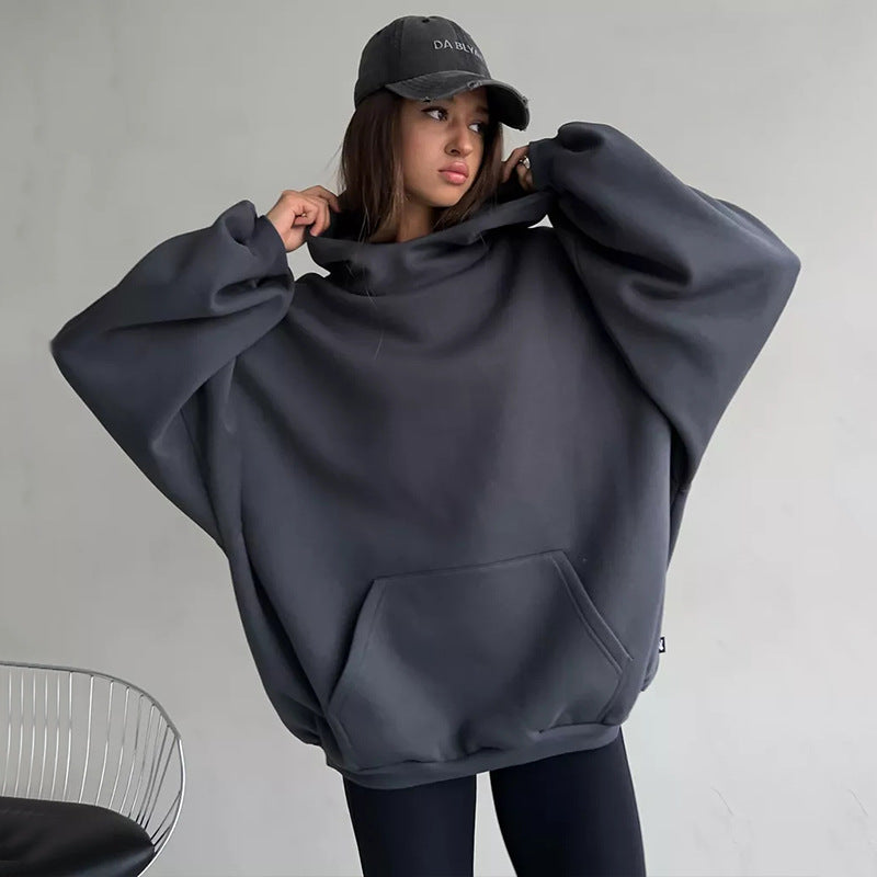 Damen Oversized Kapuzenpullover mit Rückenprint