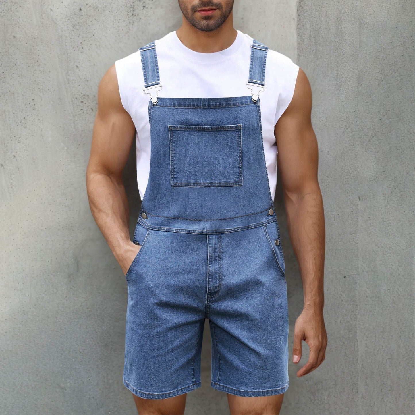 Herren Denim-Latzhose Lässig