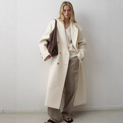 Damen Oversized-Mantel Doppelter Knopf Norvielle Lang