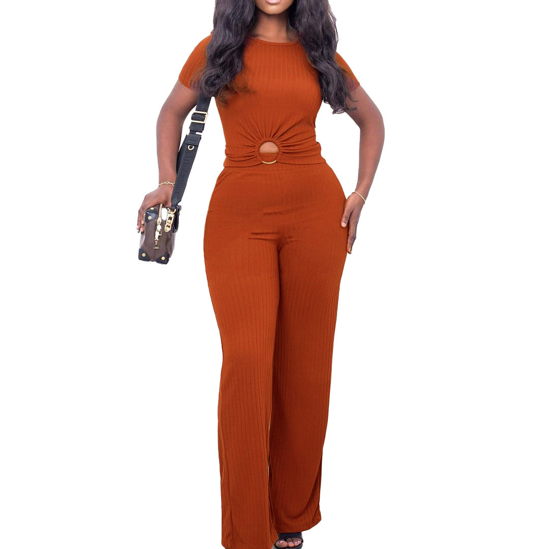Damen Jumpsuit Hochgeschnitten Schlitz Norvielle