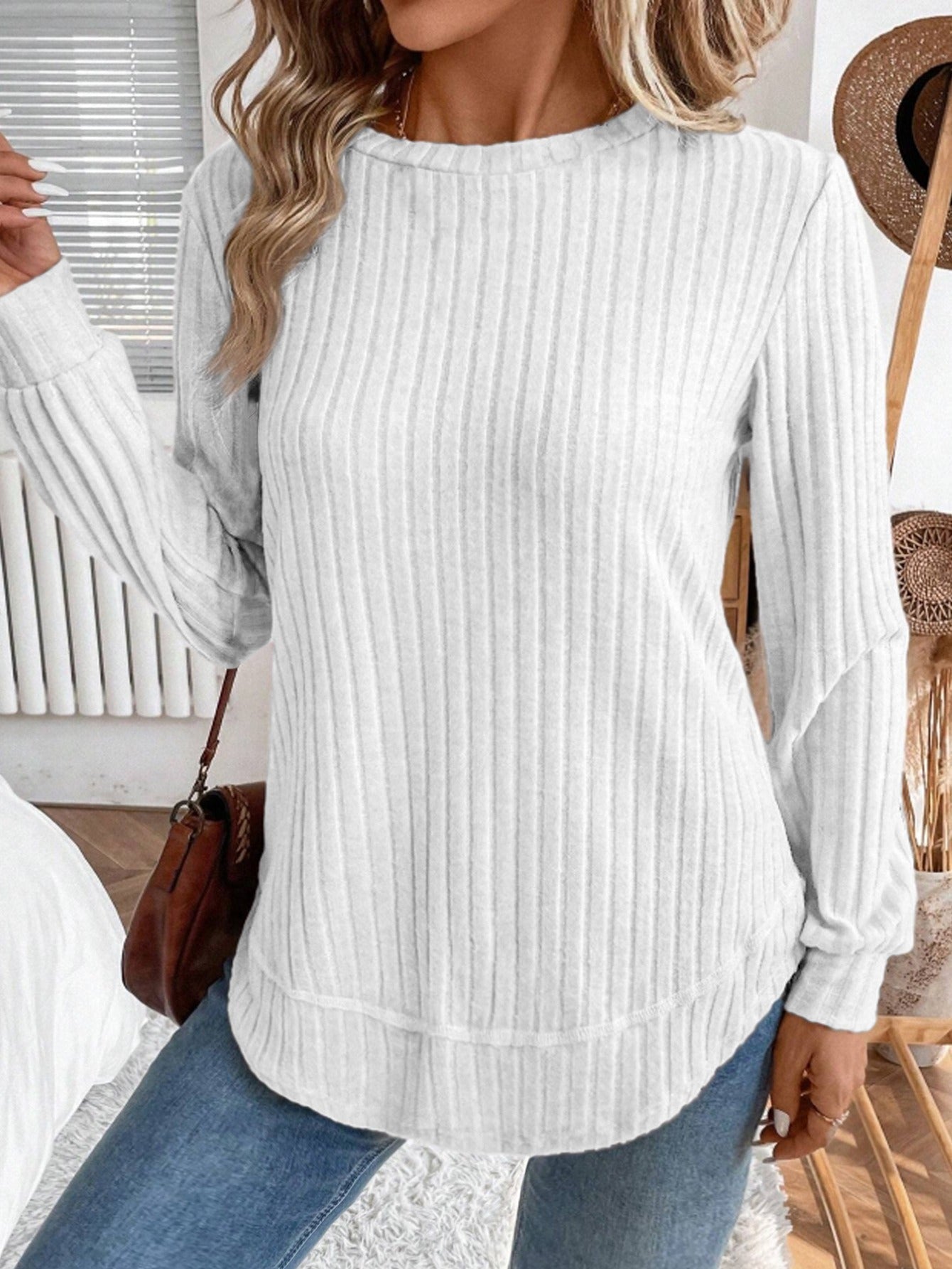 Damen Strickpullover Lässig Vertikalstreifen Norvielle