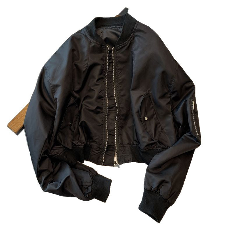 Damen Bomberjacke Modisch Praktische Taschen