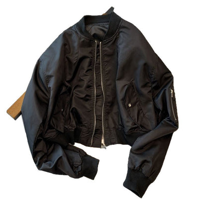 Damen Bomberjacke Modisch Praktische Taschen