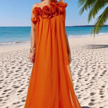 Damen Maxikleid Rüschendesign Norvielle
