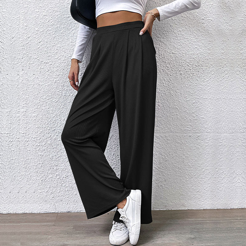Damen Palazzo-Hose Hochtaillen Falten Norvielle