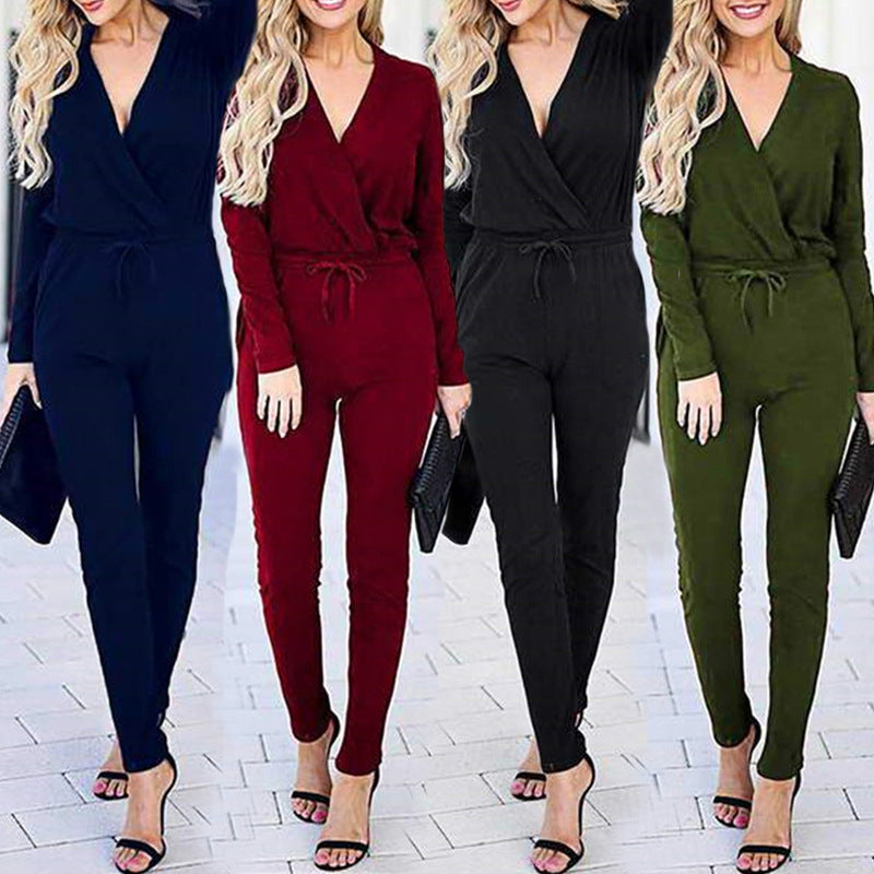 Damen Wickel-Jumpsuit Taillenzug Norvielle - Norvielle