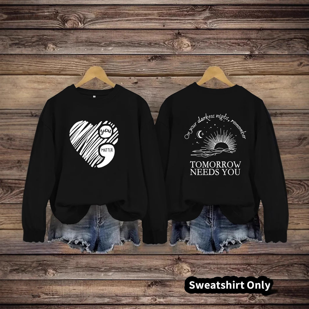 Damen Sweatshirt Großes Herzmotiv Norvielle