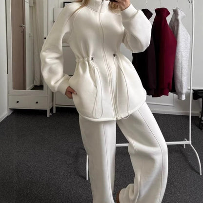Damen Fleece-Pullover Hochkragen Mit Taschen Norvielle