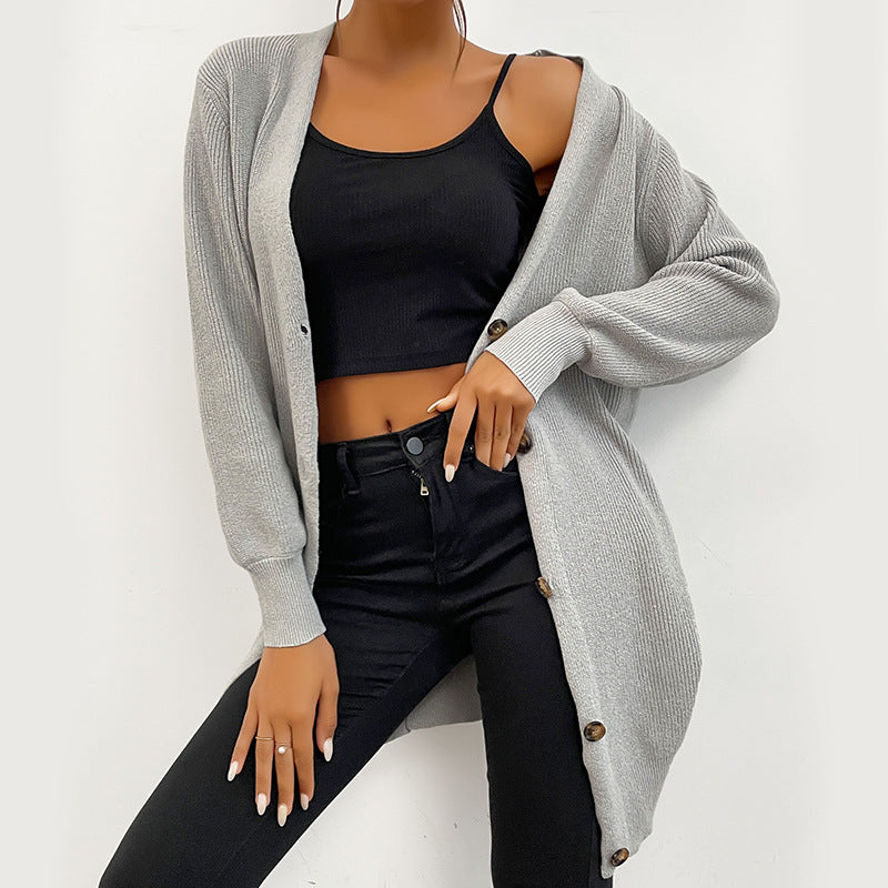 Damen Strickjacke Modernes Design Durchgehende Knopfleiste Norvielle - Norvielle