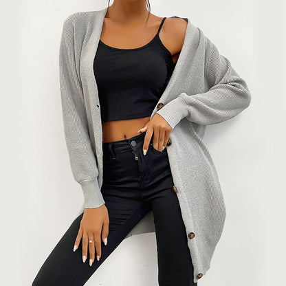 Damen Strickjacke Modernes Design Durchgehende Knopfleiste Norvielle - Norvielle