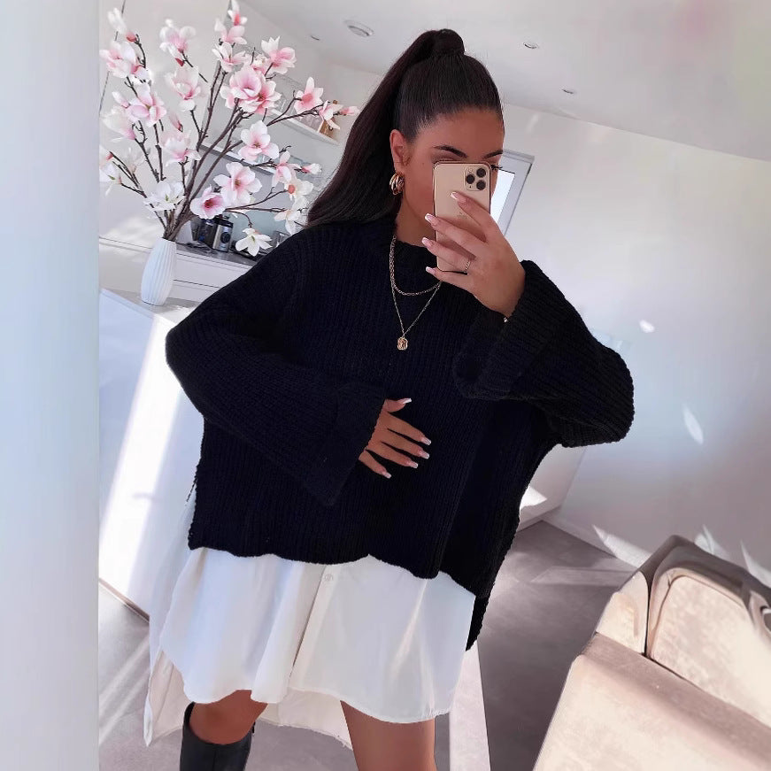 Damen Pullover Strukturiert Weit Norvielle