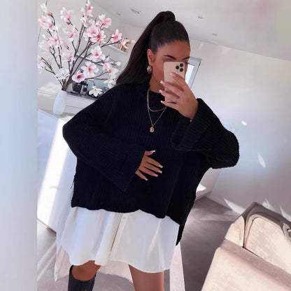 Damen Pullover Strukturiert Weit Norvielle