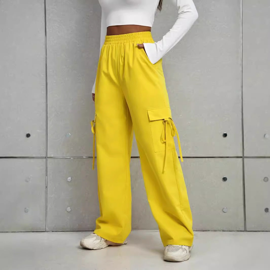 Damen Cargo-Hose Elastischer Bund Praktische Taschen
