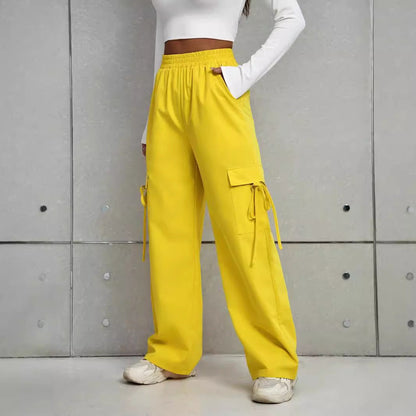 Damen Cargo-Hose Elastischer Bund Praktische Taschen