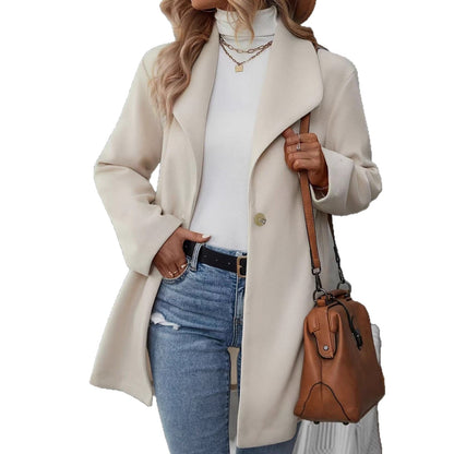 Damen Übergangsjacke Norvielle mit Knopfverschluss und großem Revers