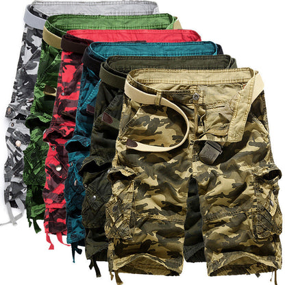 Herren Camo Cargo Shorts Mehrere Taschen Verstellbarer Bund Norvielle - Norvielle