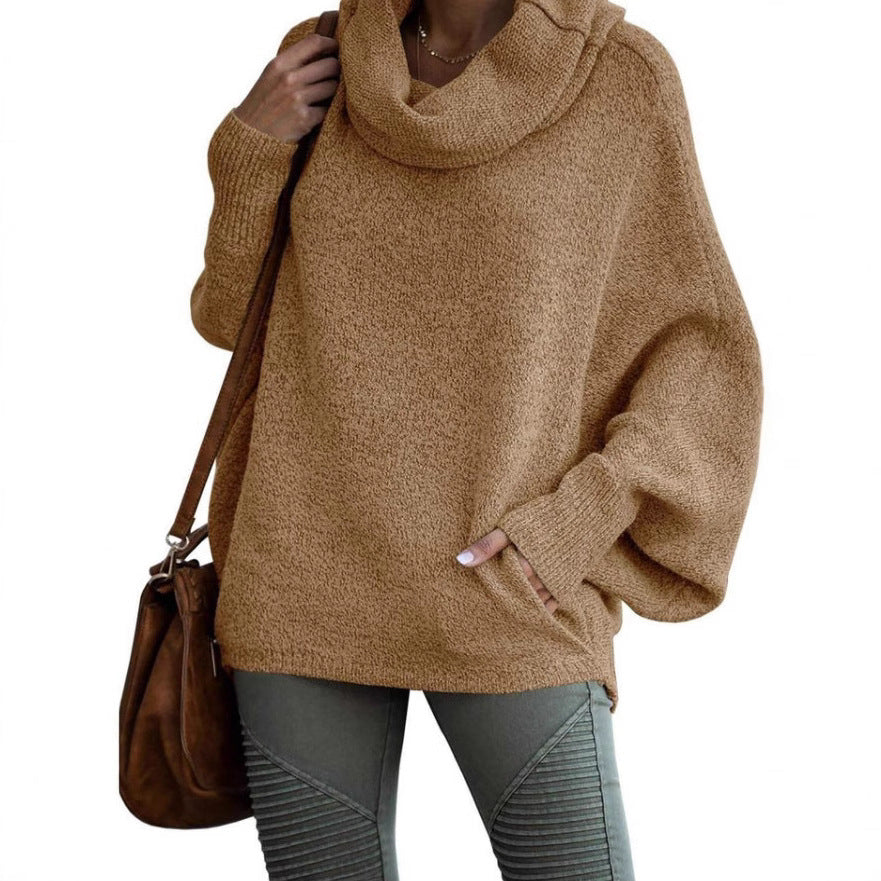 Damen Rollkragenpullover Weite Ärmel Norvielle