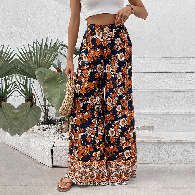 Damen Blumenhosen Weite Bein Norvielle - Norvielle
