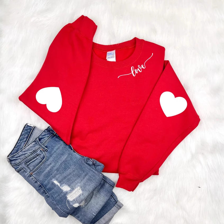 Damen Sweatshirt Herzen-Design Lässiger Schnitt Norvielle - Norvielle