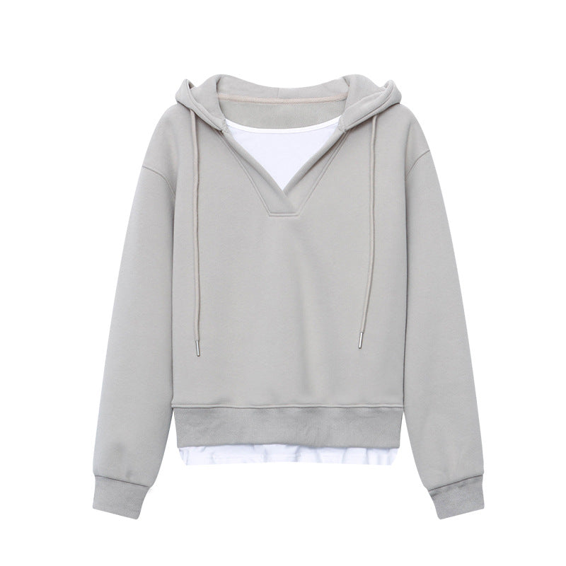 Damen Kapuzenpullover V-Ausschnitt Zeitloser Stil Norvielle
