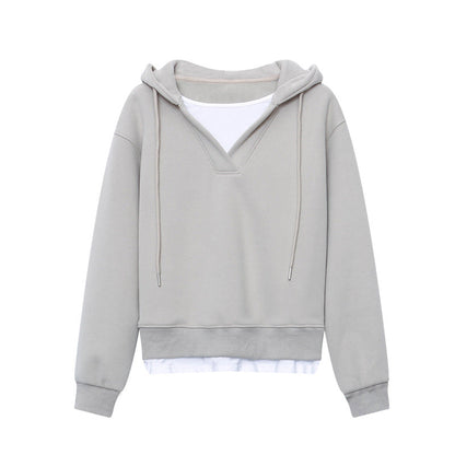Damen Kapuzenpullover V-Ausschnitt Zeitloser Stil Norvielle