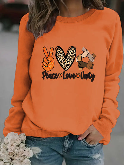 Damen Sweatshirt Peace Love Unity Motiv Norvielle