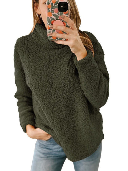 Damen Fleece-Pullover Hochkragen Struktur Norvielle