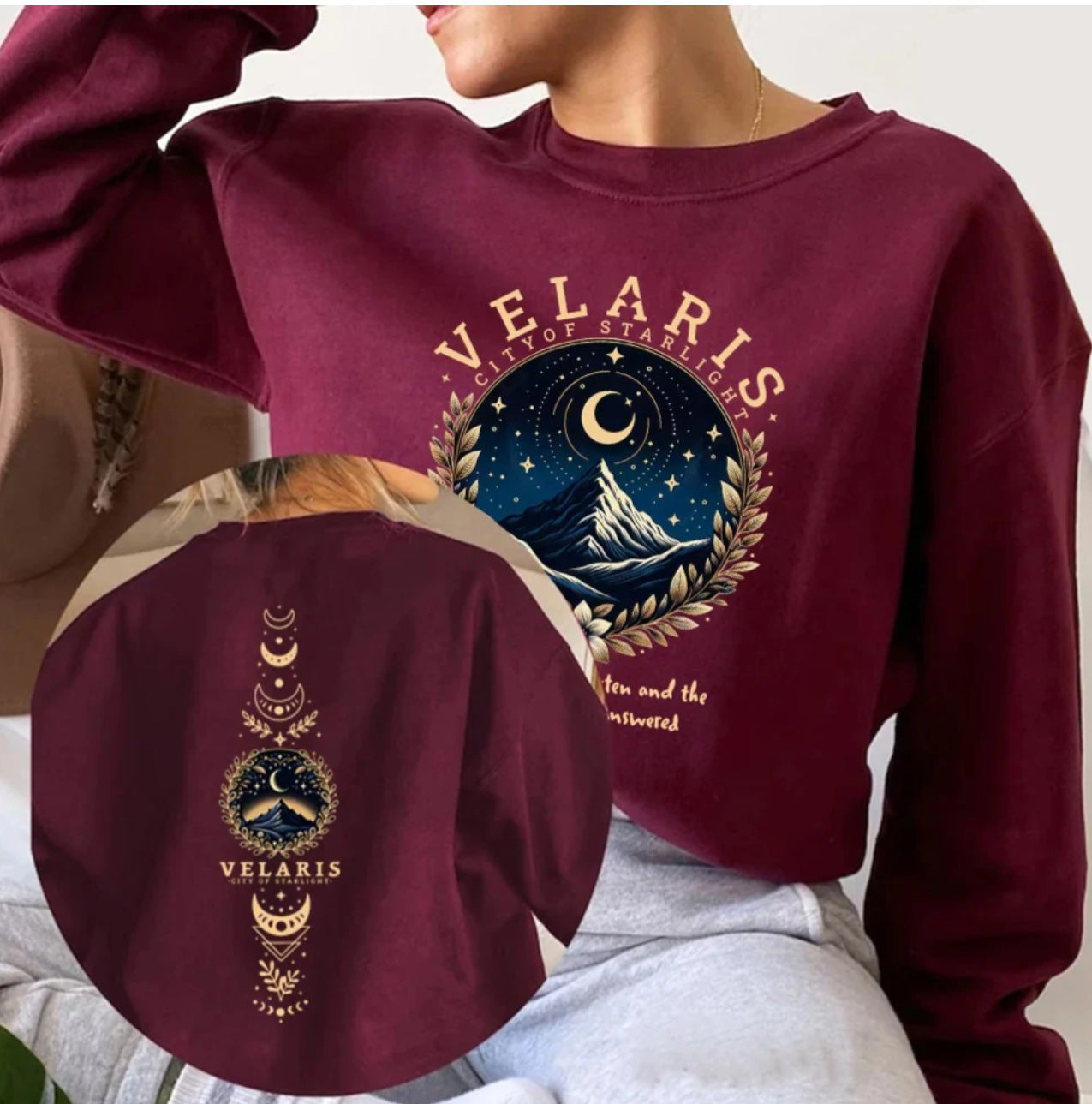 Damen Sweatshirt Nachthimmel Motiv Norvielle