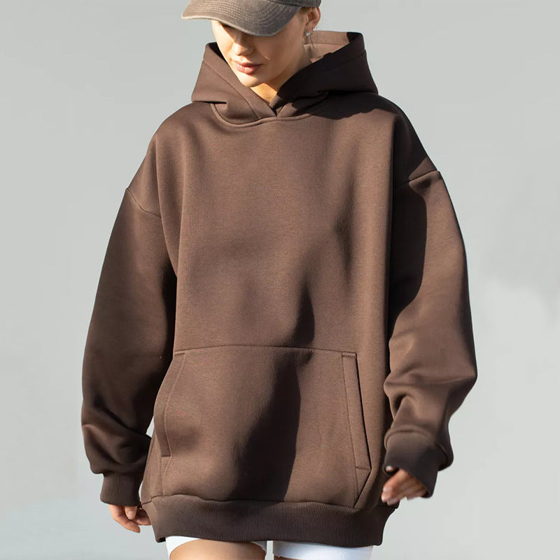 Damen Oversize Kapuzenpullover Baumwollmix