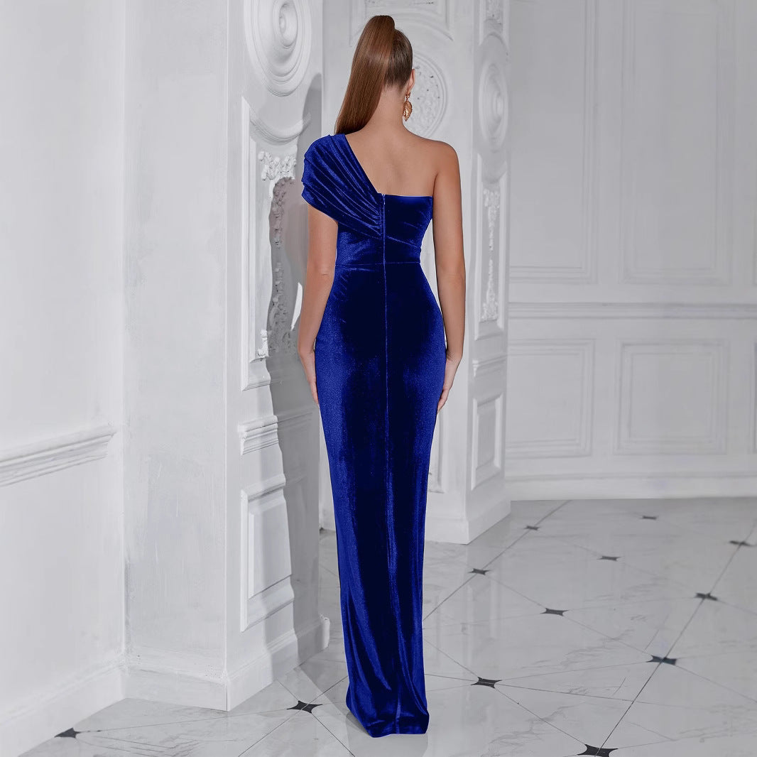 Damen Abendkleid Schulterfrei Seide Norvielle