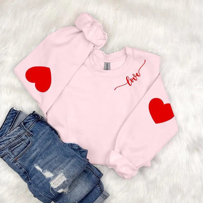 Damen Sweatshirt Herzen-Design Lässiger Schnitt Norvielle