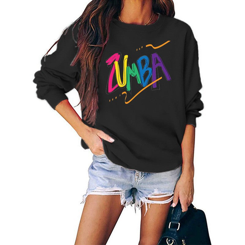 Damen Sweatshirt Modernes Zumba Design Lässig Grau