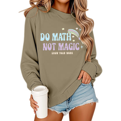 Damen Sweatshirt Mathematikdruck Lässig Beige Norvielle