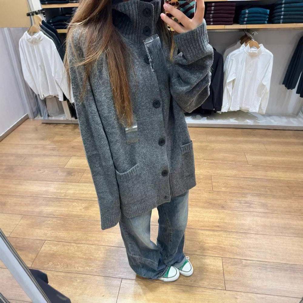 Damen Strickjacke Übergroß Mit Taschen Norvielle