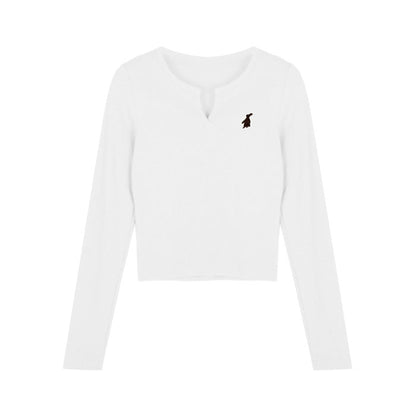 Damen Cropped Langarmshirt Norvielle