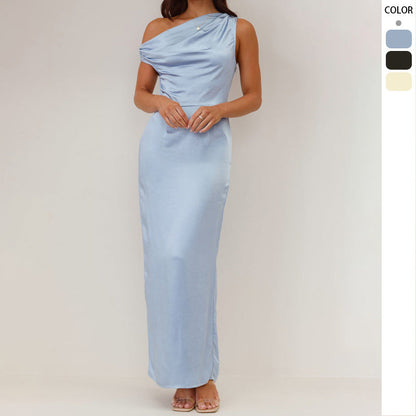 Damen Maxikleid mit Ausschnitt und Raffung Norvielle - Norvielle