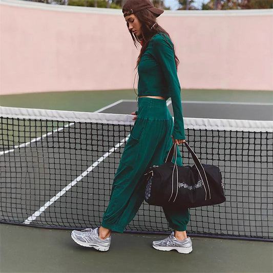 Damen Set Langärmliges Oberteil Weite Hose Norvielle - Norvielle